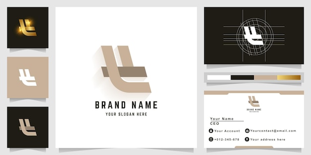 Vector letter tl or lt monogram logo with business card design