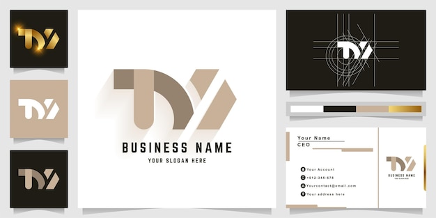 Letter TM or TN monogram logo with business card design