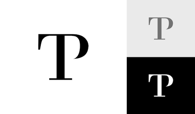 Letter TP 초기 모노그램 로고 디자인 벡터