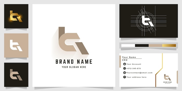 명함 디자인의 Letter tq 또는 ta 모노그램 로고