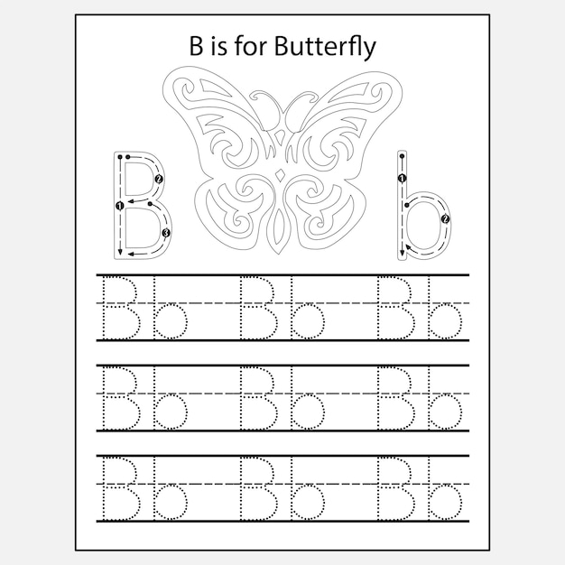 Letter Trace and Color Worksheet for Kids