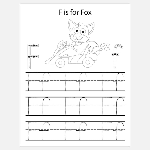 Letter trace and color worksheet for kids