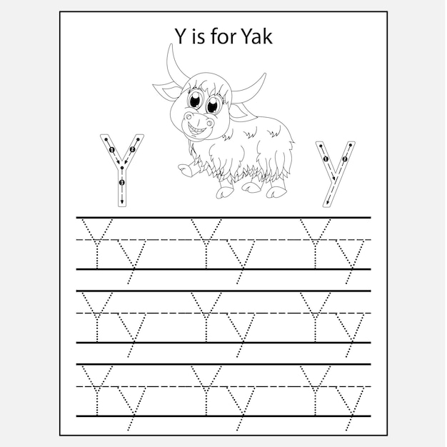 Letter Trace and Color Worksheet for Kids