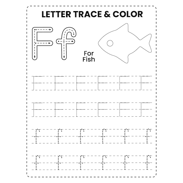 Letter Tracing Or Alphabet Tracing And Color Page for Kids Printable premium Vector