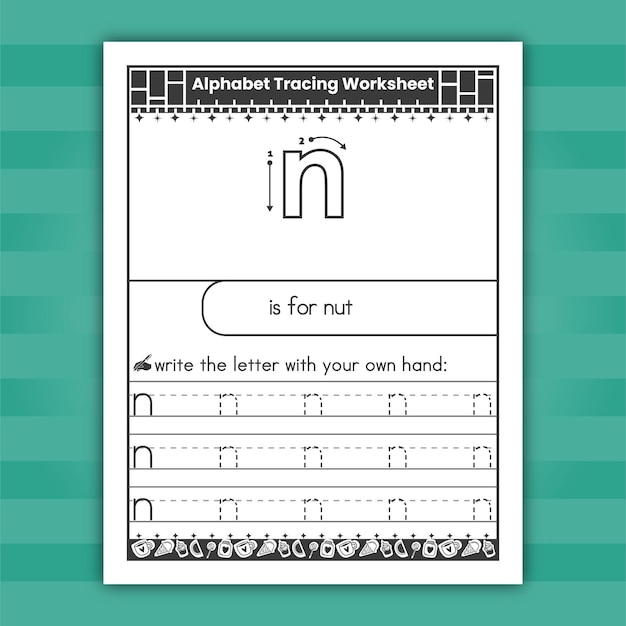 Vector letter tracing for preschoolers - lowercase