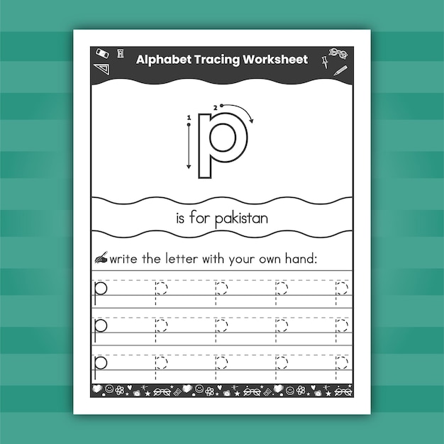 Letter tracing template - lowercase