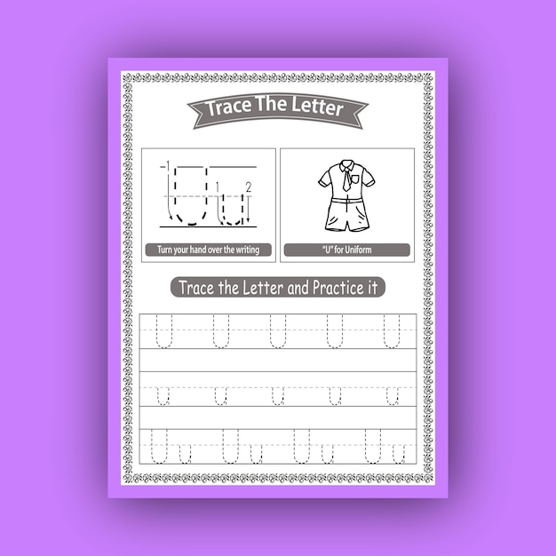 Letter tracing worksheet for kids