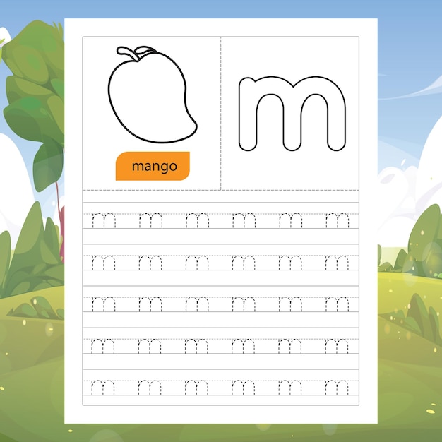 Letter tracing worksheet for kids