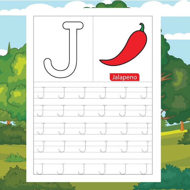 Letter tracing worksheet for kids