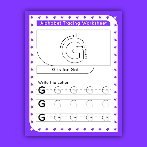 Letter tracing worksheets for kids - uppercase