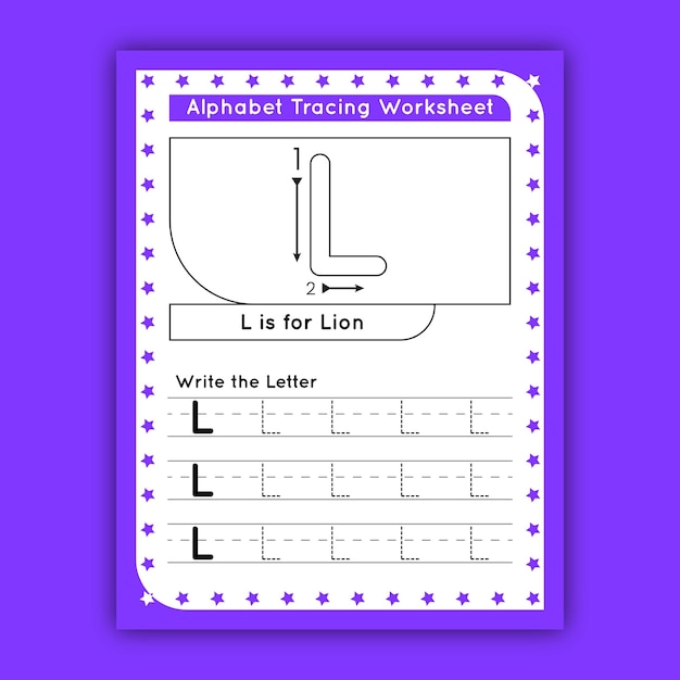 Letter tracing worksheets for kids - uppercase