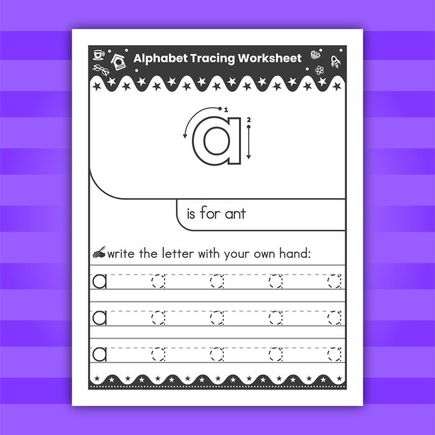 Letter tracing worksheets - lowercase