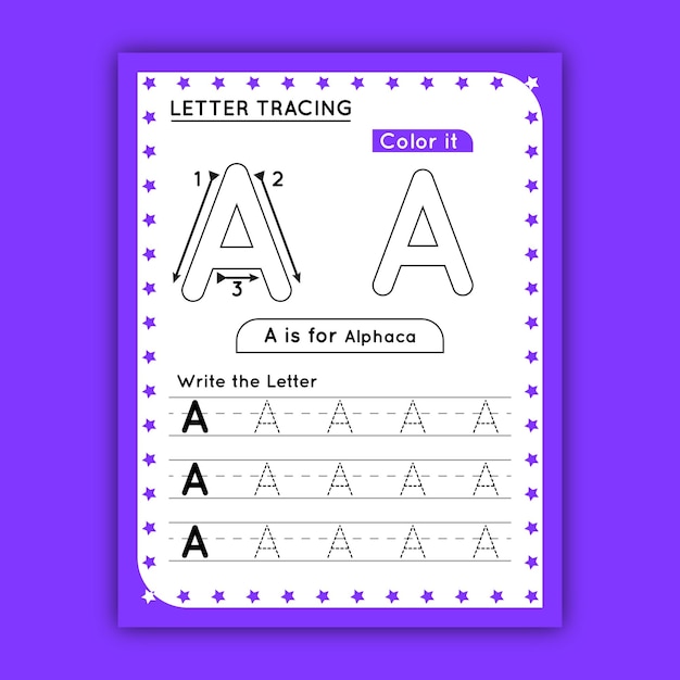 Letter tracing worksheets for preschooler kids