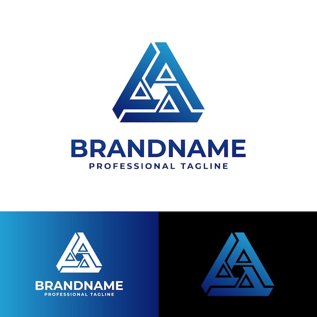 Vector letter a triangle logo suitable for any business related to triangle with a initial