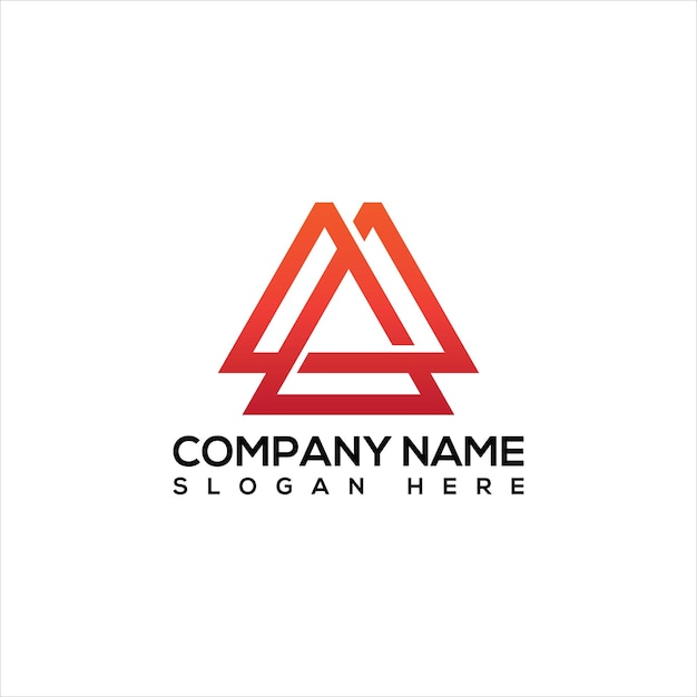 letter A triangle shape logo design icon.