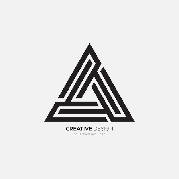 Letter A triangle shape modern technology logo design