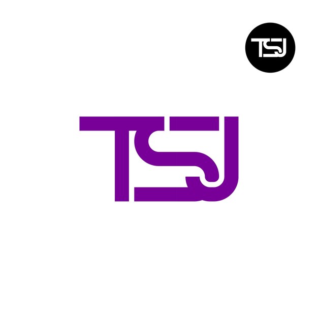 Vector letter tsj monogram logo design