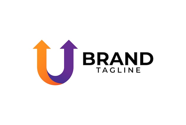 Letter U Arrow Logo Design usable for logistic finance and company logos vector illustration