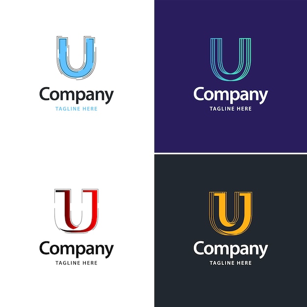 letter u big logo pack design creative modern logos design for your business vector brand name illustration