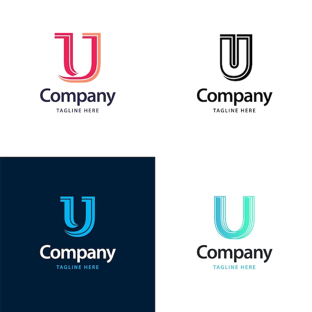 letter u big logo pack design creative modern logos design for your business