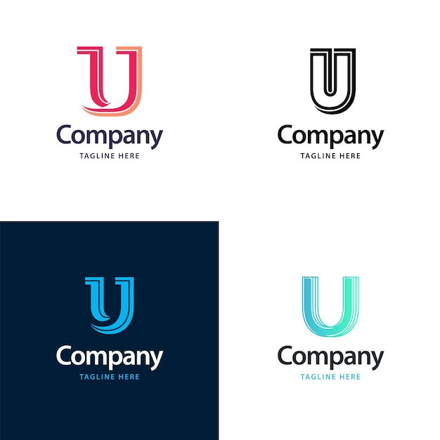 Lettera u big logo pack design creativo design moderno dei loghi per il tuo business