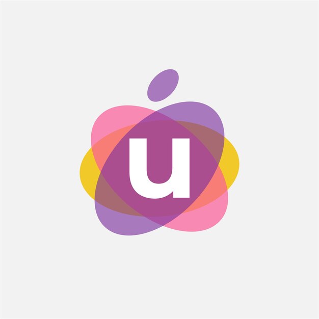 Vector letter u colorful abstract logo