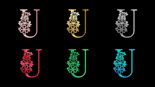 Letter U colorful gradient logo design