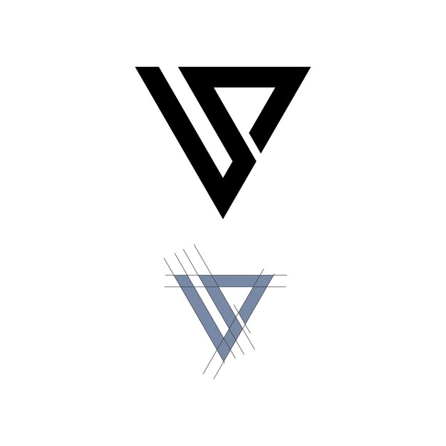 letter u d monogram logo design