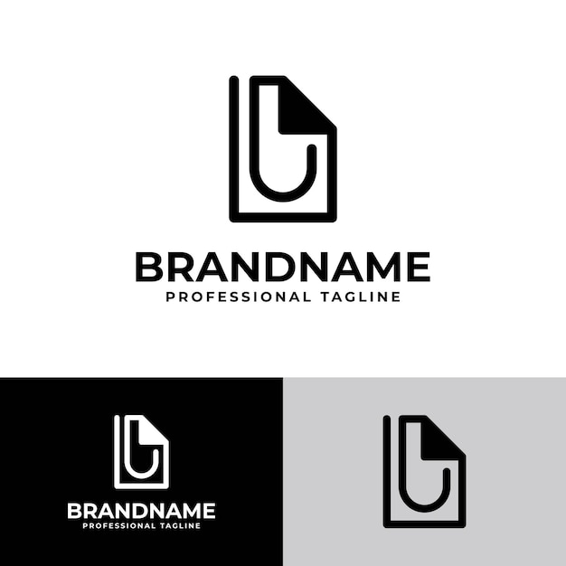 Vector letter u document logo suitable for business related to document or paper with u initial