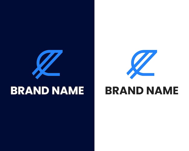 letter u and e mark modern logo design template