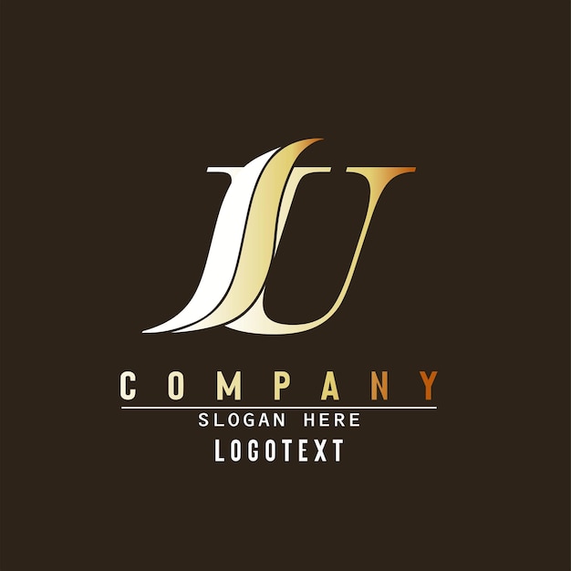 Letter U en Wave Logo Template abstracte initiële U-logo Creatieve U-brief met luxe concept U