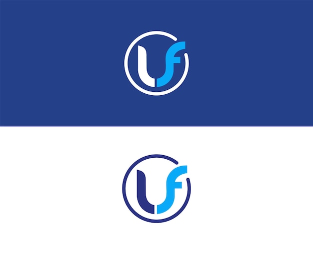 letter U F typography doodle logo