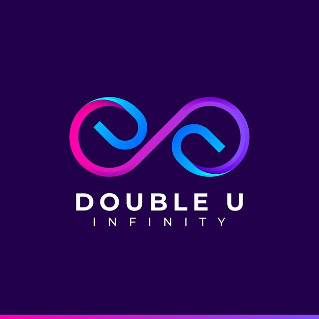 Letter u infinity logo design and blue purple gradient colorful symbol for business company branding