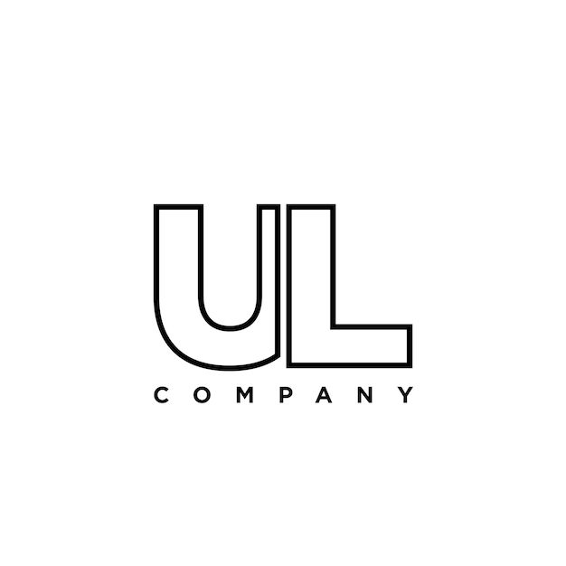 글자 U와 L UL 로고 디자인 템플릿 최소 모노그램 초기 기반 로고