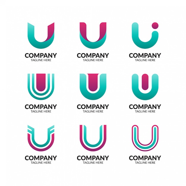 Vector letter u logo collection