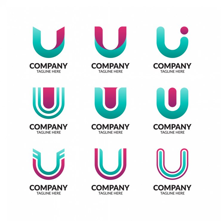 Vector 편지 u 로고 컬렉션
