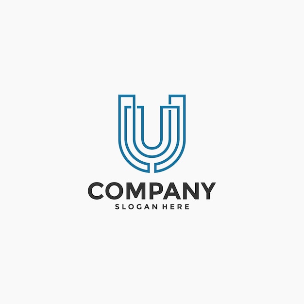 letter u logo design vector