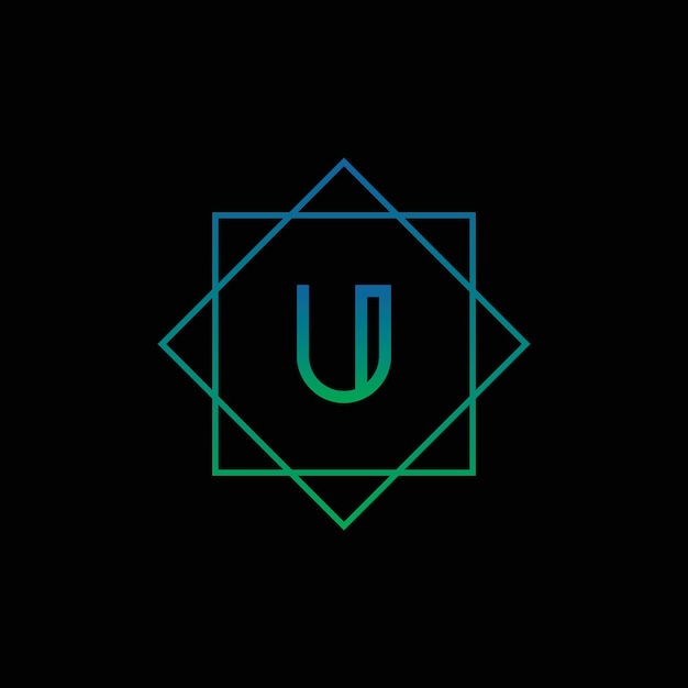 Letter U Logo Letter Design Vector on black background