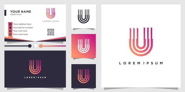 Letter U-logo-ontwerp met modern concept Premium Vector