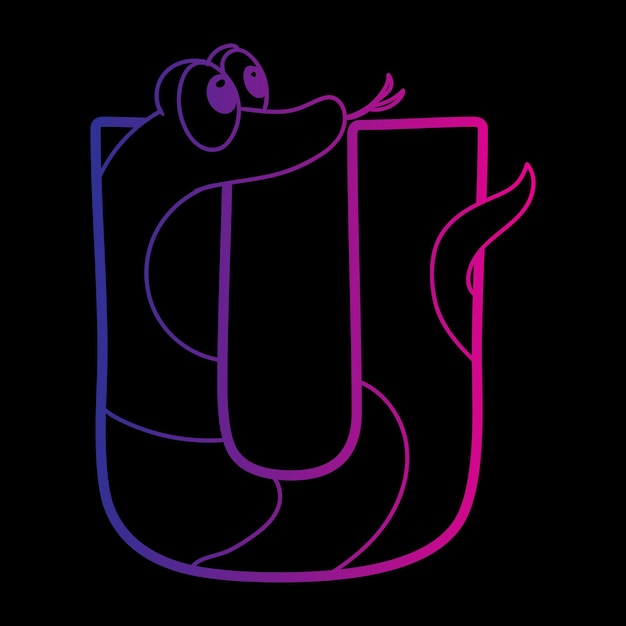 Vector letter u logo with animal vector