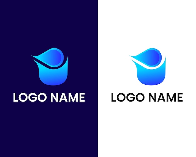 letter u met drop modern logo ontwerpsjabloon