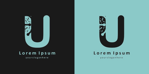 Letter u science logo design