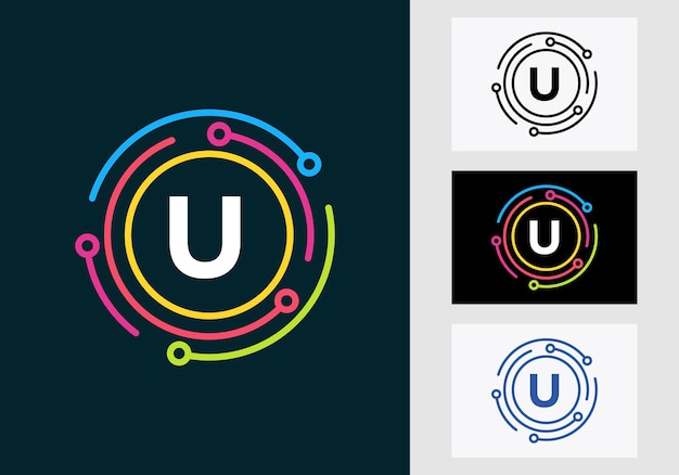 Vector letter u-technologie logo-ontwerp. netwerk logo symbool