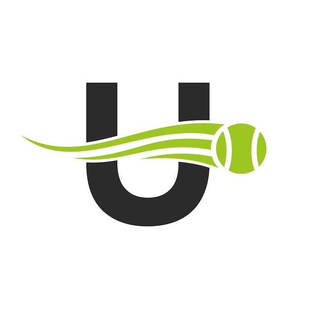 文字 U テニス クラブのロゴのデザイン テンプレート テニス スポーツ アカデミー クラブのロゴ