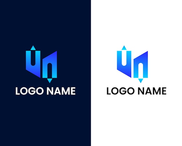 letter u with man logo design template