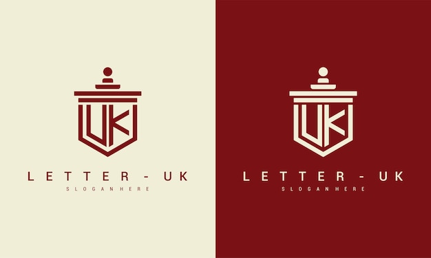 Lettera uk logo icona modello di progettazione vettore premium vettore premium