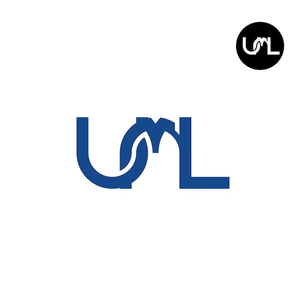 Letter uml monogram logo design