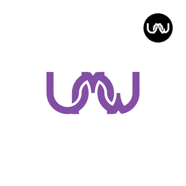 Вектор Дизайн логотипа буквы umw monogram