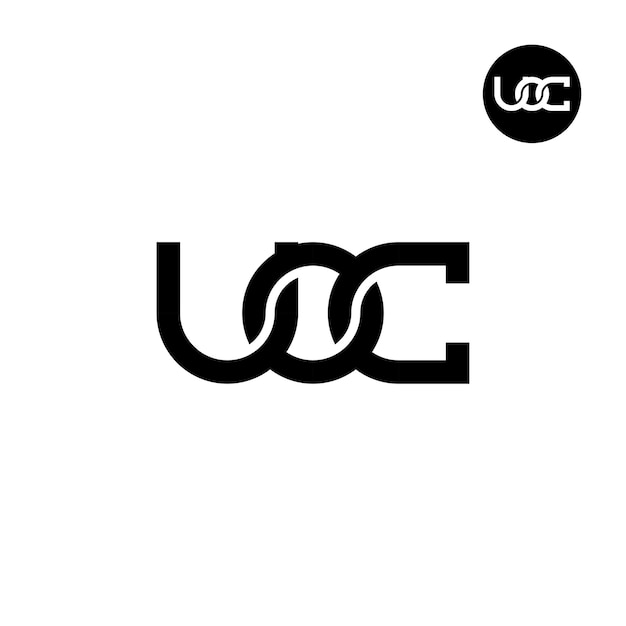 Vector letter uoc monogram logo design