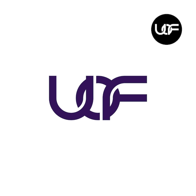 Vettore disegno del logo della lettera uof monogramma